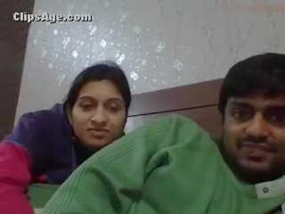 Young delightful newly wed desi couple tremendous strip action